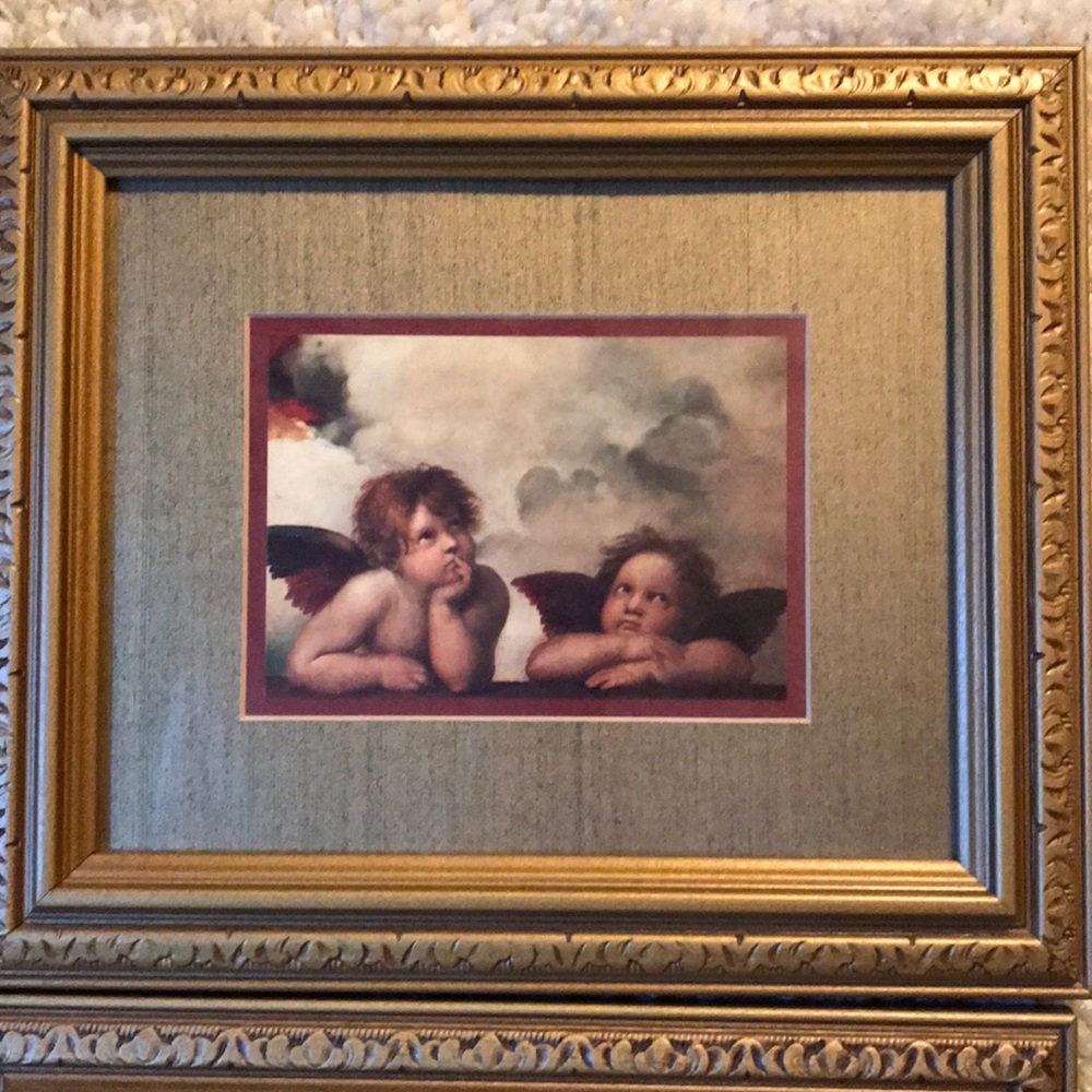 Famous Raphael Angels Gold Mat & Frame Print Pair - Picture 2 of 9
